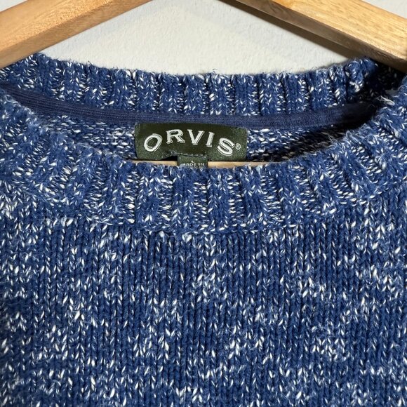 Vtg Orvis Linen Knit Crewneck Sweater Pullover Men's Large Blue Eclectic Grandpa - Picture 6 of 12